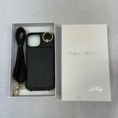 shlybaay iPhone 15 ケース ブラック ショルダー 背面収納