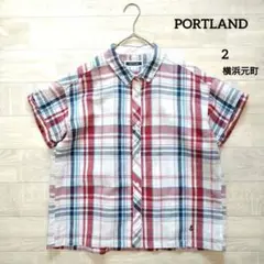 PORTLAND ポートランド 綿麻チェックシャツ 2 横浜元町