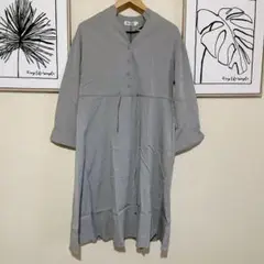 新品タグ付⭐️ ワンピース レディース 長袖 Vネック グレー XL