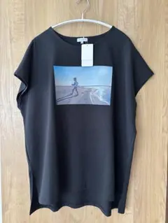 新品⭐️写真プリント Tシャツ ブラック　黒　海