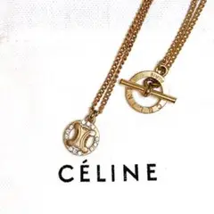 希少 CELINE オールドセリーヌ チェーンネックレス サークル ストーン