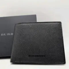 極美品✨BURBERRY 二つ折り財布 レザー ノバチェック ブラック