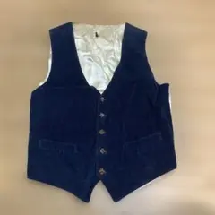 ネイビー コーデュロイ ベスト