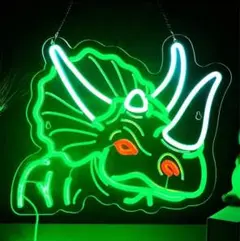ネオンサイン　トリケラトプス　LED ライト　恐竜　おしゃれ　かっこいい　可愛い