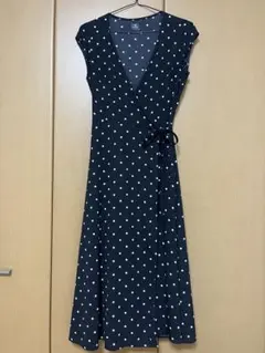 MAISON DE REFFUR ブラックドット柄 ラップドレス
