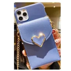 ■セール　新品　iPhoneケース　ハート　ブルー　iPhone12 12pro