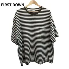 ファーストダウン　アウトドア　ボーダー　Tシャツ　半袖　胸ポケット　XL