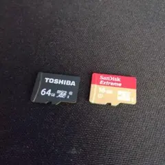 Micro SDカード 2点 16GB 64GB sandisk TOSHIBA