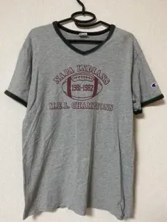 Champion 復刻 トリコタグ Vネック Tシャツ/サイズL リンガーt