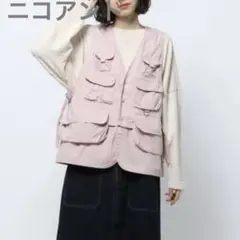 【新品】niko and… ピンク　フィッシングポケットベスト