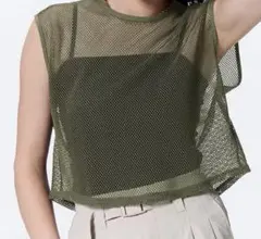 GU メッシュT（ノースリーブ）オリーブ