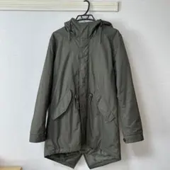 カーキ色 モッズコート フード付き　BACK NUMBER