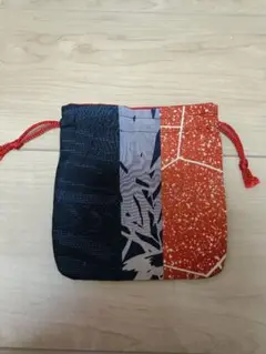 パッチワーク巾着袋 赤青