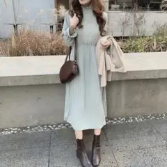 【シンプルなミントカラーワンピース_N0344】 coko tokyo