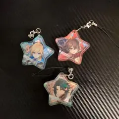 アクリルキーホルダー 3個セット 星型　原神　ジン、アンバー、しょう