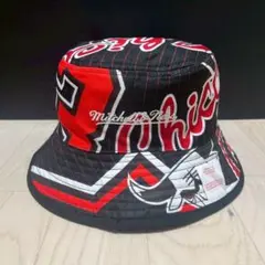 Mitchell & Ness バケットハット 黒赤　シカゴブルズ　送料無料