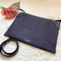 J&Mデヴィッドソン ショルダーバッグ クラッチバッグ 2WAY デニム×レザー