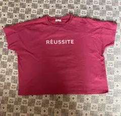 SamansaMos2 REUSSITEプリントクロップドTシャツ バーガンディ
