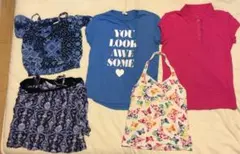 女の子　サイズ10-12 Tシャツとタンクトップ5枚