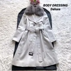 ボディドレッシングデラックス✨ベルテッド ロングコート フォックスファー 36