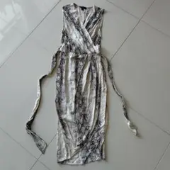 paper heart ヘビ柄ラップドレス XS