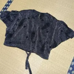 ハンドメイド　トップス　黒色ラメ入りペイズリー柄　裏地付き