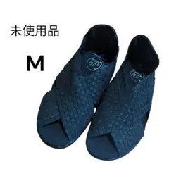 【未使用品】ゴムゴムG-56 ブラック クロスストラップサンダル Mサイズ