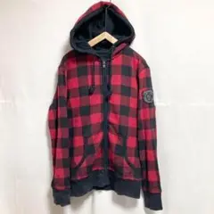 AEROPOSTALE ブロックチェック　ジップパーカー