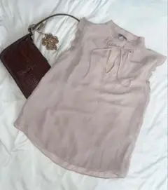 H＆M ノースリーブ ブラウス ピンク 袖 フリル