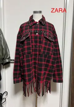 ZARA フリースチェックシャツ