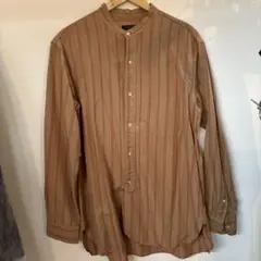 A Vontade XL 長袖シャツ ベージュ赤ストライプ