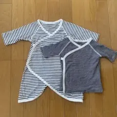 プチバトー　6m/67cm 短肌着&コンビ肌着2枚セット