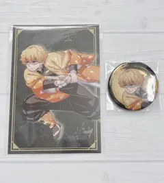 劇場版 鬼滅の刃 無限城編 第一章 我妻善逸 ポストカード グリッター缶バッジ