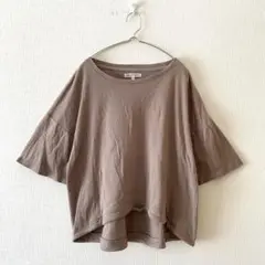 ☆【IDEAL COLLECTION】Tシャツ ドロップショルダー 裾ドロストL