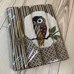 【未使用品】座布団カバー 55x59cm　フクロウ　和柄　日本製　綿100%
