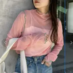 HELLO.SANFRANCISCO配色メローシアーネットタートル　ピンク