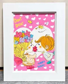 【F4号】手描き油彩画　水森亜土　サイン　額縁　未使用額　人気作家　絵画　女の子 F4号】手描き油彩画 水森亜土 絵画 サイン 新品額付 額縁 人気作品
