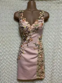 未発売カラー*9829*カラーフラワー刺繍シアードレス