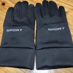 新品　SPORTSブラックグローブ 滑り止め付き　タッチパネル可