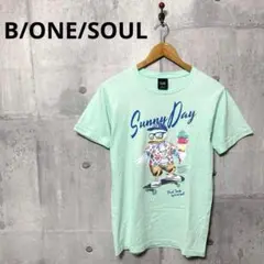 B/ONE/SOUL メンズ プリントT Tシャツ M グリーン