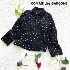 COMME des GARÇONS 丸襟 花柄 刺繍 ジャケット 黒