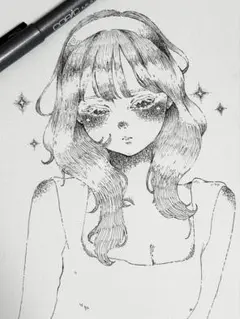 ペン画 イラスト 手描き