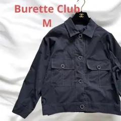 Burette Clubビューレクラブ紺色ネイビーステッチ春ジャケットブルゾンM