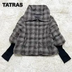 【美品✨】TATRAS オンブレチェック ショートダウンジャケット リブ袖