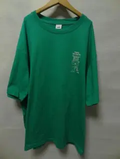 ザラZARAメンズHAPPY MOVING DAY 緑色半袖TシャツUS XL