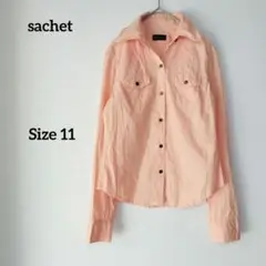 sachet Wacoal シャツ 長袖 オレンジ 襟ワイヤー入り サイズ11
