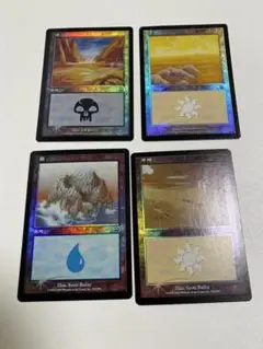 MTG 土地　4枚セット　沼　平地　島　foil