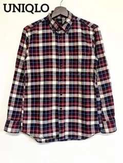 【1390】UNIQLO 長袖チェックネルシャツ S