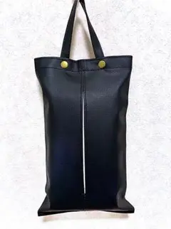ティッシュケース 吊り下げ ブラック (ソフトパック用) フェイクレザー