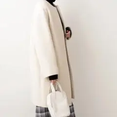 【IENA】イエナ(36)ロングコート ウール チェスターコート コクーン
